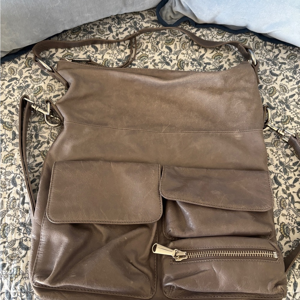 Grey Leather women’s messenger bag